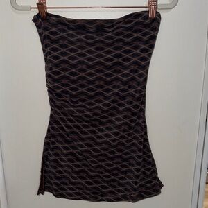 NWT White Fox No Vacancy Strapless Top in Chocolate Argyle | S